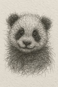 Fluffy Panda Cub by Natalie Bruns