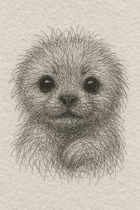 Fluffy Puppy Portrait by Natalie Bruns