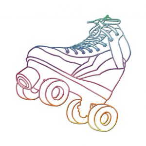 Retro Rainbow Skate by Natalie Bruns