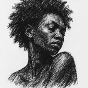Serene Black Woman by Natalie Bruns