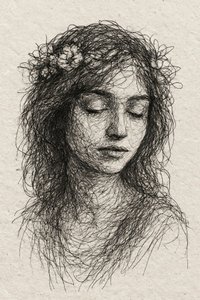 Serene Floral Portrait by Natalie Bruns