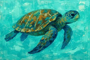 Swimming Sea Turtle by Natalie Bruns