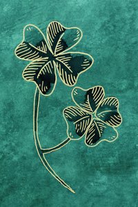 Teal Lucky Clovers