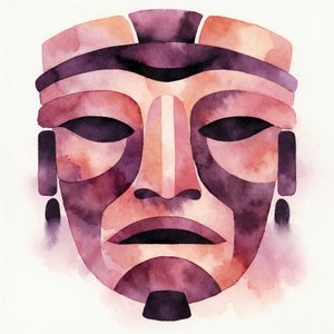 Watercolor Tribal Mask