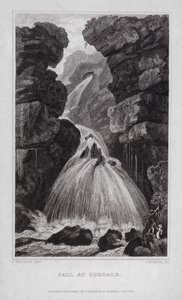 Fall at Gordale by Nathaniel (after) Whittock