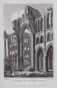 Interior of Rivaulx Abbey by Nathaniel (after) Whittock