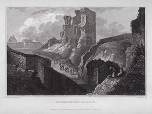 Sarborough Castle by Nathaniel (after) Whittock