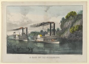 A Race on the Mississippi by Currier and Ives