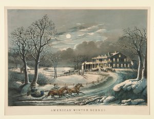 American Winter Scenes. Evening by Nathaniel Currier