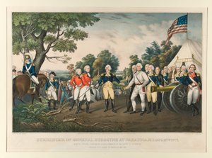 Surrender of General Burgoyne at Saratoga, N.Y., Oct 17th 1777 (from the original painting by Colonel Trumbull in the Capitol at Washington) by Nathaniel Currier