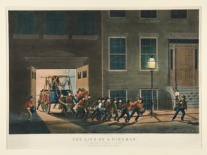 The Life of a Fireman / The Night Alarm by Nathaniel Currier