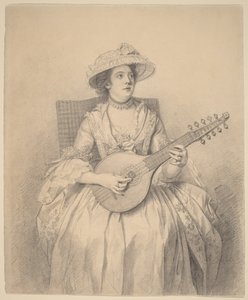 Woman Playing a Cittern by Nathaniel Dance-Holland