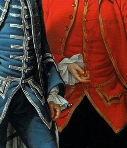 James Grant of Grant, John Mytton, the Honorable Thomas Robinson and Thomas Wynne (detail) by Nathaniel Dance Holland
