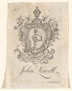 Bookplate of John Lowell by Nathaniel Hurd