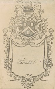 Harvard College Bookplate with the Christo et Ecclesiae Seal by Nathaniel Hurd