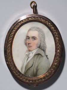 Portrait of a Man and Portrait of a Woman pair by Nathaniel Plimer
