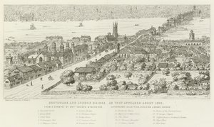 Southwark and London Bridge, as they appeared about 1546