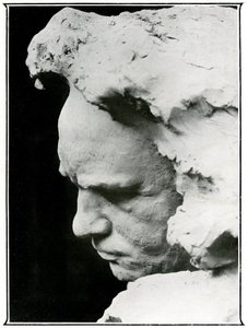 Profile face of Ludwig van Beethoven (1770-1827), detail of a bronze bust by Naum Aronson