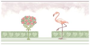 Flamingo and Rose Bush, 2021