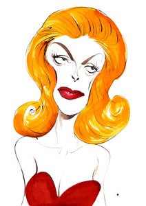 Julie London American Singer and Actress (1926-2000); Colour Caricature by Neale Osborne