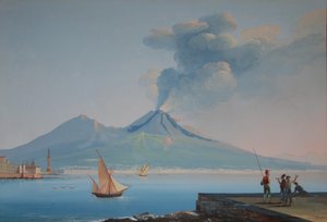 View of Naples Bay with Mount Vesuvius by Neapolitan School