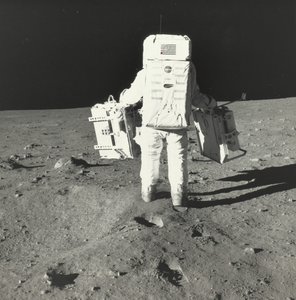 Buzz Aldrin on the Moon with Components of the Early Apollo Scientific Experiments Package, 1969 by Neil Armstrong