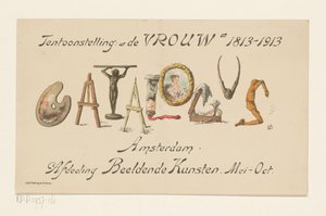 Announcement Card of the Exhibition The Woman, 1813-1913 by Nelly Bodenheim (signed by artist)