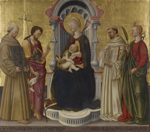 Virgin and Child Enthroned with Four Saints, c.1450 by Neri di Bicci