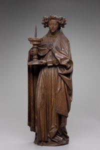 Angel Holding Candlestick by Netherlandish School