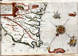 Cape Finisterre after the portulan of Luca J. Waghenaer tresoor de zeevaert, Leiden 1592