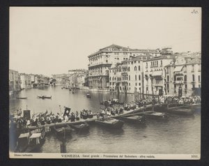 Procession over a Pontoon Bridge on the Grand Canal in Venice during the Festa del Redentore by Neue Photographische Gesellschaft