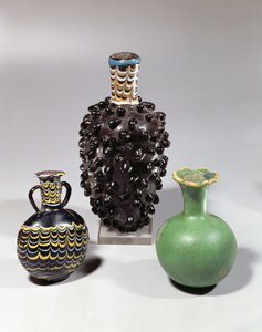 Egyptian Vases: Bunch of Grapes, Pomegranate and Wave Motif by New Kingdom Egyptian