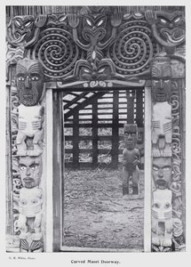 New Plymouth, New Zealand: Carved Maori Doorway by New Zealand Photographer