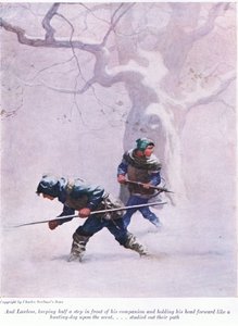 And Lawless Keeping Half a Step in Front of His Companion and Holding His Head Forward Like a Hunting Dog Upon the Scent - Studied Out His Path by Newell Convers Wyeth