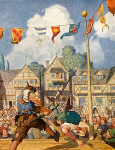 Little John Defeats Eric of Lincoln by Newell Convers Wyeth