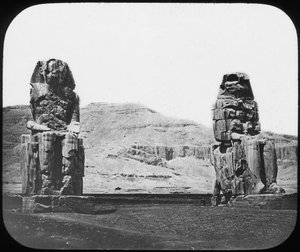 Colossi of Memnon, Luxor Thebes, Egypt, c1890