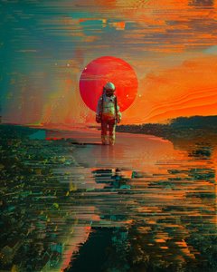 Astronaut Red Sun City