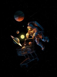 Astronaut Space Shopping by Nicebleed