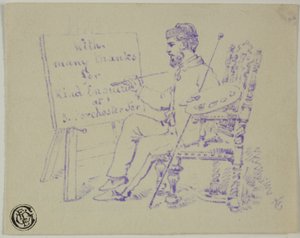 Artist Seated at Easel by Nicholas Chevalier