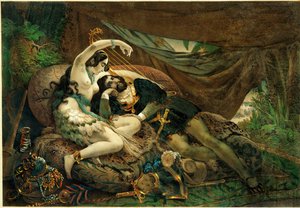 The Mexican Alaida with Cortes in His Tent by Nicholas Eustache (after) Maurin