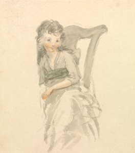 Study of a Girl Seated on a Chair by Nicholas Pocock
