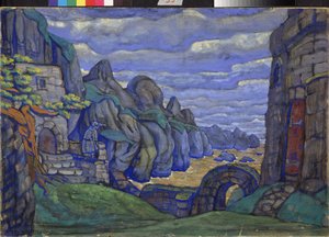 Village by the Sea. Stage Design for the Opera Tristan and Isolde by Richard Wagner by Nicholas Roerich
