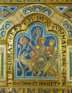 Moses Returns to Egypt with His Wife Zipporah and Two Sons by Nicholas of Verdun