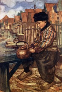 A Boy Cleaning Kettle