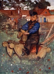 A Boy of Veere Astride a Rocking Horse, 1904 by Nico Jungman