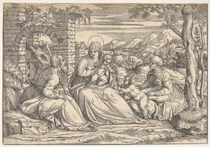 The Holy Family with Saints Elizabeth and John by Nicolò Boldrini