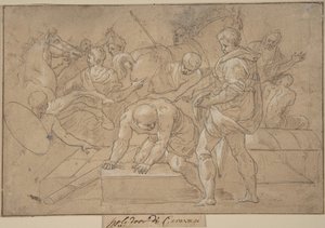 Historical Scene Composition Study for Chapelle de Guise, 16th Century by Nicolò dell