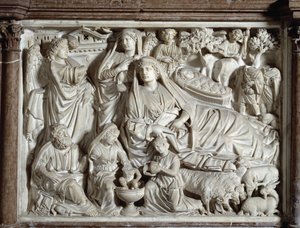 Annunciation and Nativity Chair by Nicola Pisano by Nicola Pisano