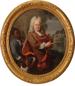 Francois van Bredehoff Flanked by His Servant Tabo Jansz by Nicolaas Verkolje