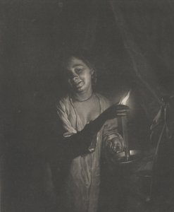 Young Woman Holding a Candle in a Bedchamber by Nicolaas Verkolje